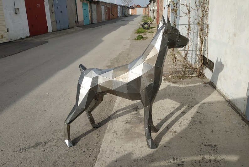 Chien Doberman en métal sans soudure. Gabarit de découpe laser DXF image 7