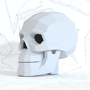 Skull papercraft template, Origami, PDF Download DIY image 1