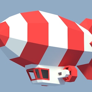Luftschiff-Luftschiff. Papercraft 3D DIY Bild 3