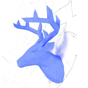 Modello per trofeo da parete con testa di cervo, origami, fai da te