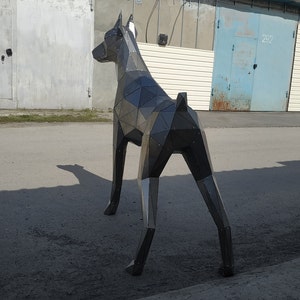 Chien Doberman en métal sans soudure. Gabarit de découpe laser DXF image 8