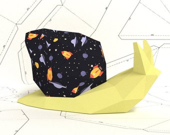 Modèle d'origami 3D escargot, Origami, PDF à télécharger DIY