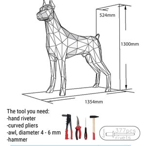 Metal Doberman dog without welding. DXF Laser Cutting Template image 9