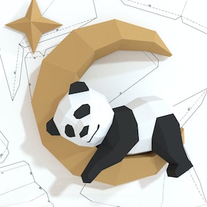 Creatività con la carta Panda sulla luna. Origami, PDF Scarica fai da te