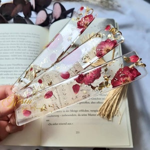 Bookmark Resin Flowers Personalized