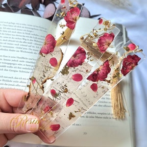 Bookmark Resin Flowers Personalized image 3