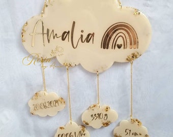 Mobile | Personalized Birth Gift | natal cloud | baby cloud