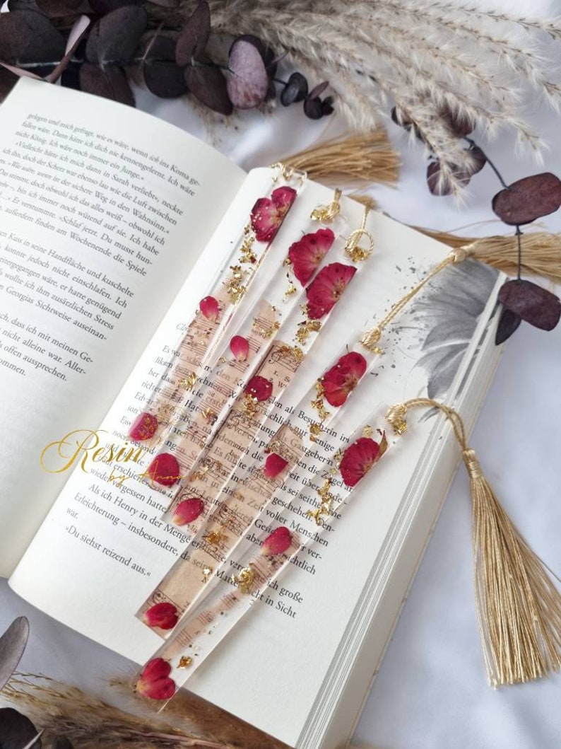 Bookmark Resin Flowers Personalized image 4