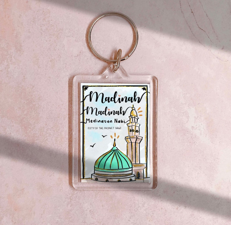Mosque Keychain Madinah Masjid Keychain: Hand-drawn Muslim Gift - Etsy