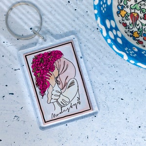Muslimah keychain, Allah gift, boho art, Islamic gift, Muslimah Keyring, Quran, Muslim quote, Muslimahart, gift Muslim friend