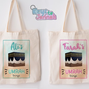 Personalised Umrah Bag, Kids tote bag, Children’s Umrah gift, Eid gift, Ramadan gift, Umrah Mubarak, Muslim bag, Islamic bag, Kaaba bag