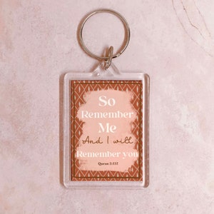 Boho Muslim keyring, Quran quote, Remember me, Islamic gift, Ramadan, Muslim keychain, Allah, Quran, Sunnah, Muslimah gift,