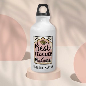 Islamic Ustadha teacher Water Bottle, Back to School Water Bottle, Aluminium Water Bottle, Gift for Children, Gym Bottle, Muslim gift