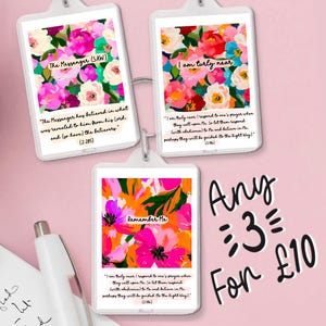 Quran quote Keyring Islamic art keychain gift for Muslim friend sister muslimah art floral Quran Allah gift for new Muslim revert convert