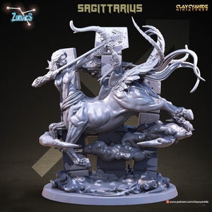 Znak zodiaku Strzelec miniaturowy | Figura zodiaku Strzelca | Prezent astrologiczny | dla D&D 5e, Pathfinder i innych gier RPG | 32mm | 75 mm