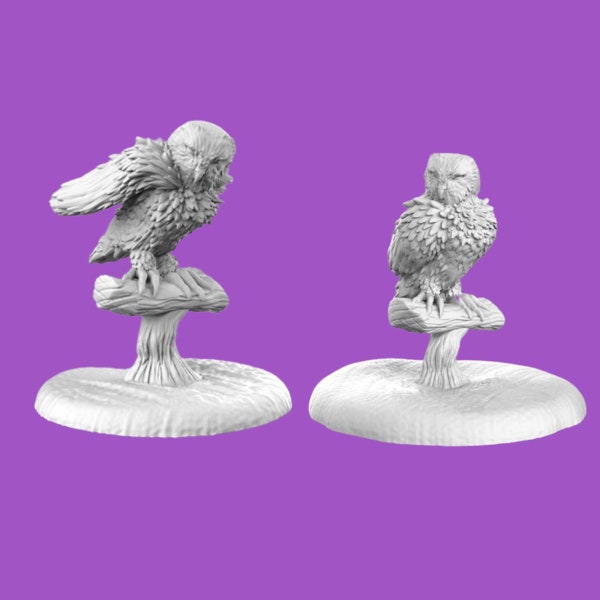 Eule Miniatur | Owl Miniature | Beast for Tabletop RPGs like D&D or Pathfinder | 28mm