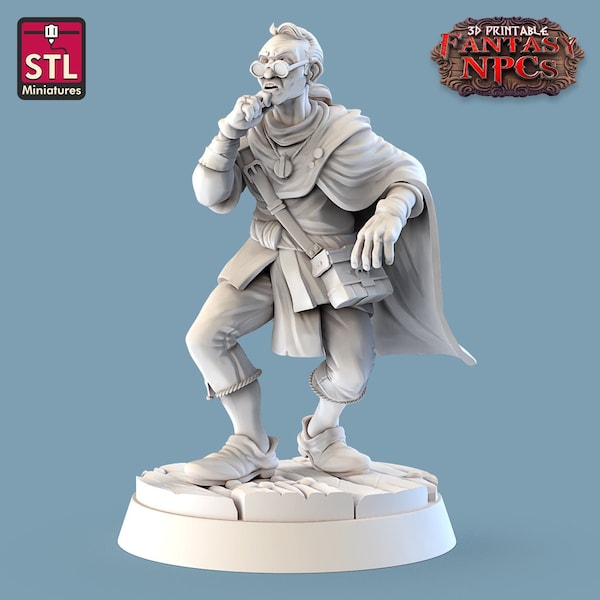 Quirky Scholar Miniature | Odd Scholar Miniature | Townsfolk | NPC | 32mm | for modern tabletop games