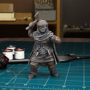 Dwarf Barbarian Miniature | Female Dwarf Ranger Miniature | for D&D 5e, Pathfinder and other RPG&#39;s | 28mm |  32mm | 75mm