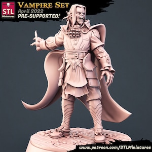 Vampire leader miniature | Vampire Lord | Undead Horde | STL Miniatures | 32mm | for modern tabletop games