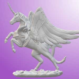Alicorn Miniature | Winged Unicorn Miniature | Tabletop RPGs like D&D or Pathfinder | 28mm