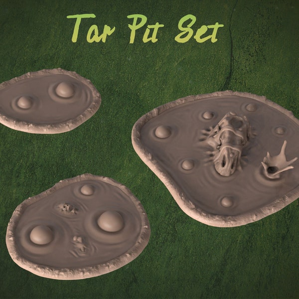 Teergrube Miniatur Set | Tar Pit Miniature | Terrain | for D&D 5e, Pathfinder and other RPG's | 25mm