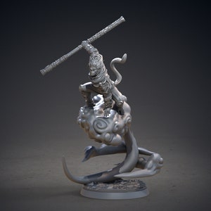 Monkey People Sun Wukong Miniature | Monkey King Miniature | for D&D 5e, Pathfinder and other RPG&#39;s | 32mm