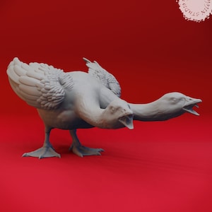 Goose Two-Headed Miniature | Goose Hydra Miniature | for D&D 5e, Pathfinder and other RPG&#39;s | 32mm