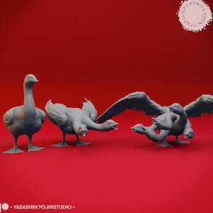 Geese Set Miniature | Goose Hydra Miniature Set | for D&D 5e, Pathfinder and other RPG&#39;s | 32mm
