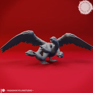 Goose five-headed miniature | Goose Hydra Miniature | for D&D 5e, Pathfinder and other RPG&#39;s | 32mm