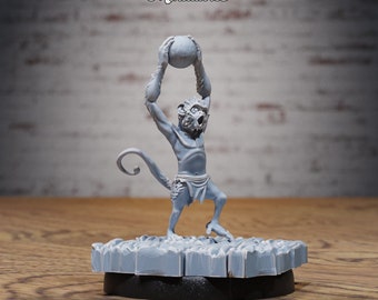 Miniatura de macaco com bala de canhão | Companheiro Pirata Macaco Pequeno | para D&D 5e, Pathfinder e outros RPGs | 28mm | EPIC Miniatures