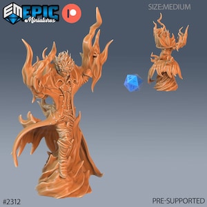 Fire Genasi Miniature | Fire Genasi Adventurer Inferno Miniature | for D&D 5e, Pathfinder and other RPG&#39;s | 28mm | EPIC Miniatures