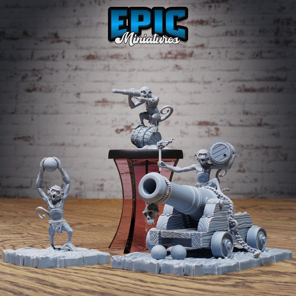 Affen Bande Piraten Miniatur Set | Little Monkey Adventurer Pack | for D&D 5e, Pathfinder and other RPG's | 28mm | EPIC Miniatures