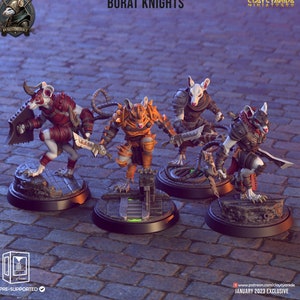 Rat Folk Elite Warrior Miniature Set | Ratfolk Warrior Champions Miniature Pack | for D&D 5e, Pathfinder and other RPG&#39;s | 32mm