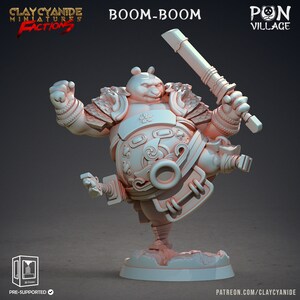 Panda Monastery Guard Miniature | Panda Monk Miniature | for D&D 5e, Pathfinder and other RPG&#39;s | 32mm