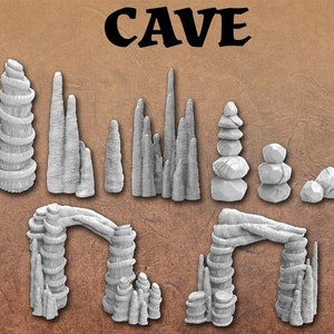 Ensemble de grottes miniatures | Ensemble de grottes miniatures | terrain | RPG de table comme D&D ou Pathfinder | 28mm
