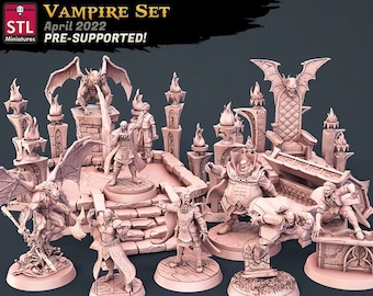 Vampire | Vampire Set | Tabletop Miniatures | STL Miniatures | 32mm | for RPGs like D&D or Pathfinder