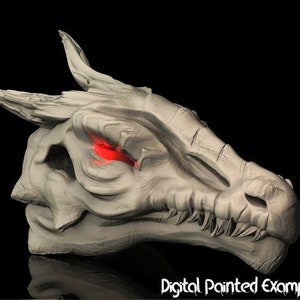 Miniature de crâne de dragon fossile | Miniature de crâne de dragon | terrain | RPG de table comme D&D ou Pathfinder | 28mm