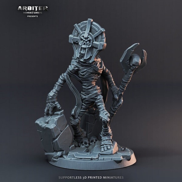 Mumie mit Krone Miniatur | Mummy with Crown Miniature | for D&D 5e, Pathfinder and other RPG's | 28mm