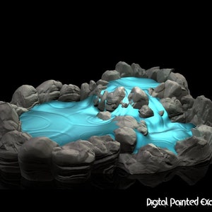 Miniature de source chaude | Miniatures de sources chaudes | terrain | RPG de table comme D&D ou Pathfinder | 28mm