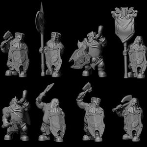 Dwarf Army Miniature Set | Dwarven Infantry Miniature Pack | for D&D 5e, Pathfinder and other RPG&#39;s | 32mm