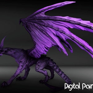 Miniatura del giovane drago ombra rossa | Miniatura del drago ombra rossa per adulti | Giochi di ruolo da tavolo come D&D o Pathfinder | 28 mm