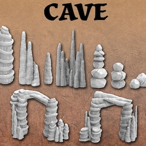 Grottsetminiatyr | Grottsetminiatyr | terräng | Bordsrollspel som D&D eller Pathfinder | 28 mm