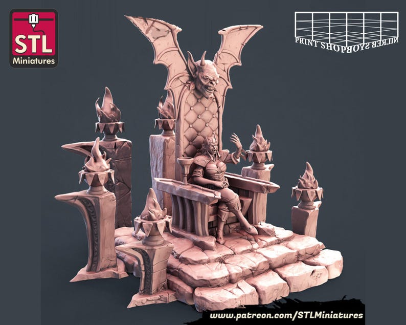 Vampire | Vampire Set | Tabletop Miniatures | STL Miniatures | 32mm | for RPGs like D&D or Pathfinder image 12