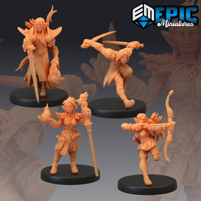 Elf Ranger Miniature | Elf Female Ranger Miniature | for D&D 5e, Pathfinder and other RPG's | 28mm | EPIC Miniatures Hero Pack