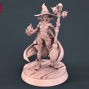 Hexenmeisterin Miniatur | Female Human Warlock | Heroic Character | STL Miniatures | 32mm | for modern Tabletop Games