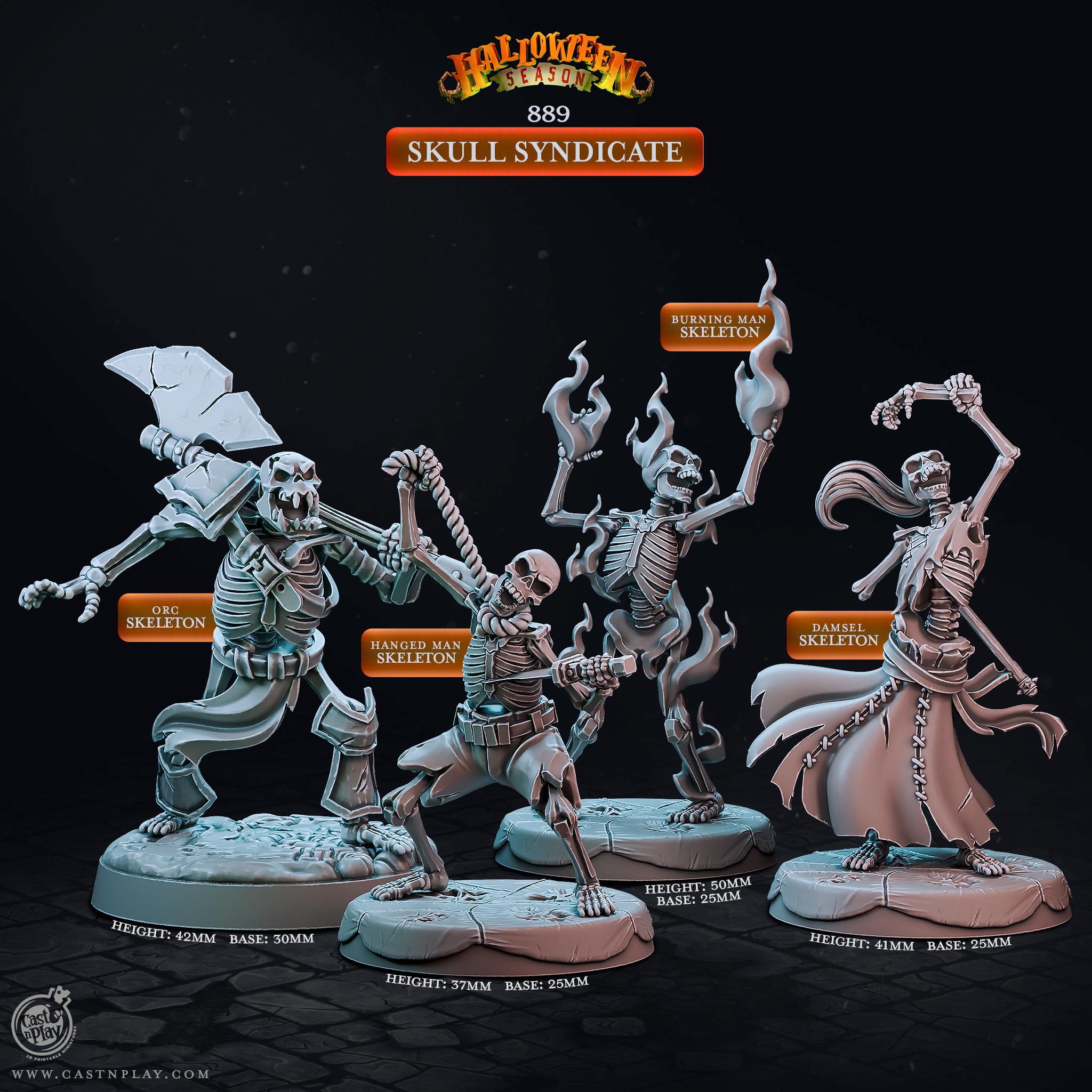 Angry Skeleton Mob Miniature Set | Skull Syndicate Figure Pack