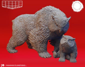 Giant Owl with Baby Miniature Set | Giant Owl and Cup Figure Pack | Forest Guardian | for D&D 5e, Pathfinder and other RPG's | 32mm | 54mm
