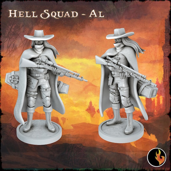 Monster Jäger Miniatur | Hell Squad Miniature | for D&D 5e, Pathfinder and other RPG's | 28mm | 32mm | 75mm