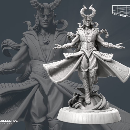 Miniature Elfe Sorcière - RKS3D - Pour D&D 5e / Pathfinder - 28/32/75mm