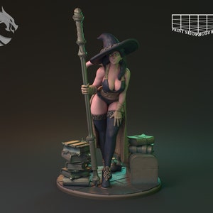 Charming Witch Miniature | Mystic Merchant Miniature | for D&D 5e, Pathfinder and other RPG&#39;s | 28mm | 32mm | 75mm